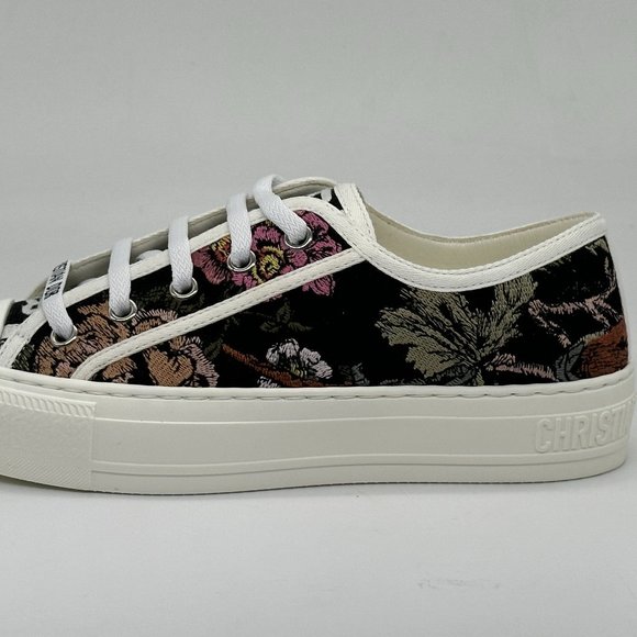 DIOR WALK'N Jardin Botaniqu Cotton Flat Lace Up Low Top Sneakers Shoes - Picture 3 of 16
